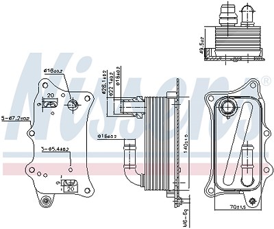 Nissens Ölkühler, Motoröl [Hersteller-Nr. 90918] für Audi von NISSENS