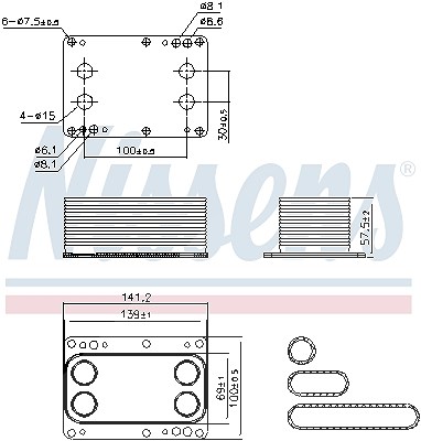 Nissens Ölkühler, Motoröl [Hersteller-Nr. 90921] für Nissan, Opel, Renault von NISSENS