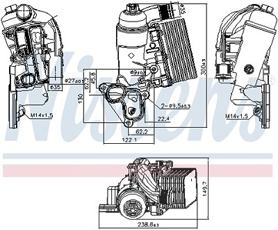 Nissens Ölkühler, Motoröl [Hersteller-Nr. 90953] für Nissan, Opel, Renault von NISSENS