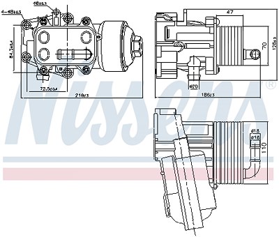 Nissens Ölkühler, Motoröl [Hersteller-Nr. 91315] für Audi von NISSENS