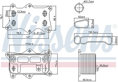 Nissens Ölkühler, Motoröl [Hersteller-Nr. 91472] für Mercedes-Benz von NISSENS