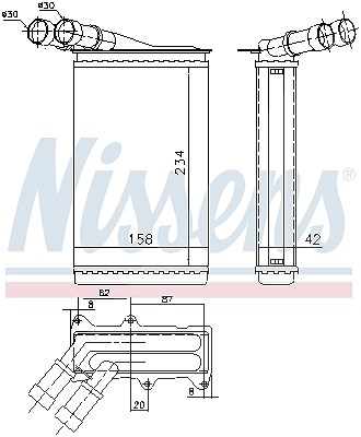 Nissens Wärmetauscher, Innenraumheizung [Hersteller-Nr. 71147] für Citroën, Peugeot von NISSENS