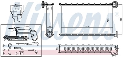 Nissens Wärmetauscher, Innenraumheizung [Hersteller-Nr. 71165] für Citroën, Peugeot, Toyota von NISSENS