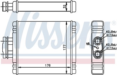 Nissens Wärmetauscher, Innenraumheizung [Hersteller-Nr. 73654] für Audi, Seat, Skoda, VW von NISSENS