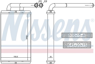 Nissens Wärmetauscher, Innenraumheizung [Hersteller-Nr. 73676] für Chevrolet, Opel von NISSENS