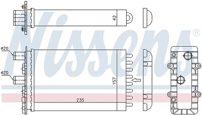 Nissens Wärmetauscher, Innenraumheizung [Hersteller-Nr. 73974] für VW von NISSENS