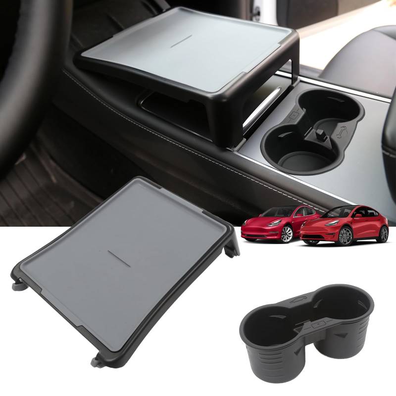 NITOYO Mittelkonsolen Organizer Tablett für Tesla Model 3 Model Y,Tisch Auto Esstisch Essen Reisen Einfach Tray Schreibtisch für Tesla Model 3 Model Y 2021 2022 2023 von NITOYO