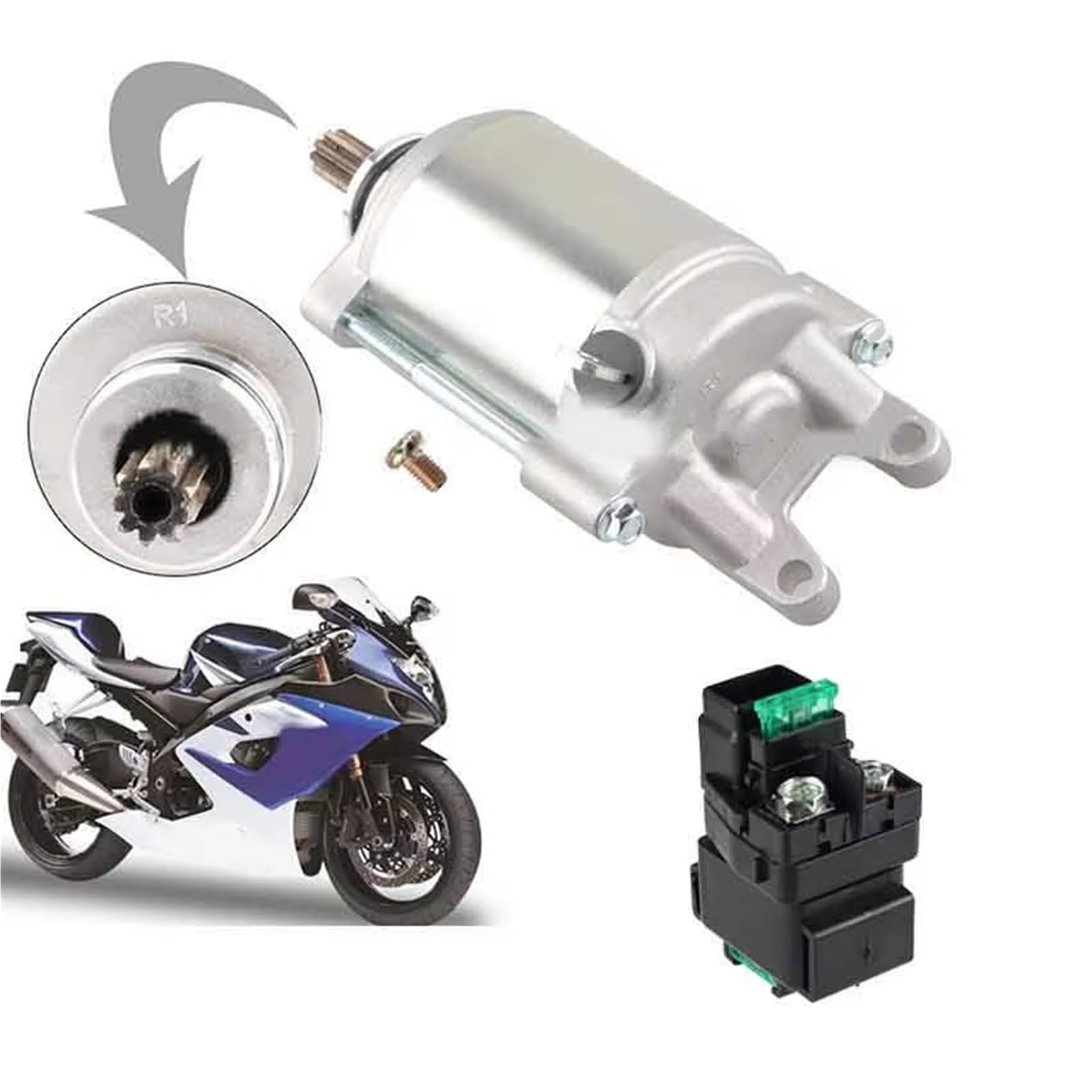 Motorrad-Anlasser 31100-08F00 31800-35F0 Für Suzuki GSXR1000 2001-2008 Für GSXR1000Z GSF400 Relais Elektrische Starter Motor Set Fit Starter Motorrad-Anlasser 31100-08F00 31800-35F0 Für Suzuki GSXR1000 2001-2008 Für GSXR1000Z GSF400 Relais Elektrische Starter Motor Set Fit Starter von NITRIMS