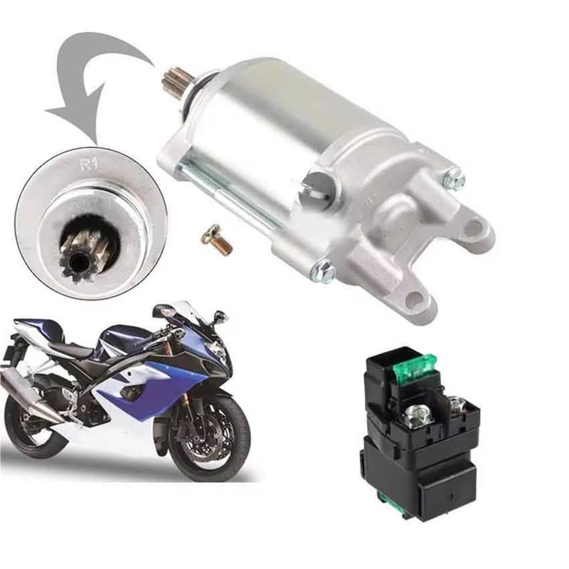 Motorrad-Anlasser 31100-08F00 31800-35F0 Für Suzuki GSXR1000 2001-2008 Für GSXR1000Z GSF400 Relais Elektrische Starter Motor Set Fit Starter von NITRIMS