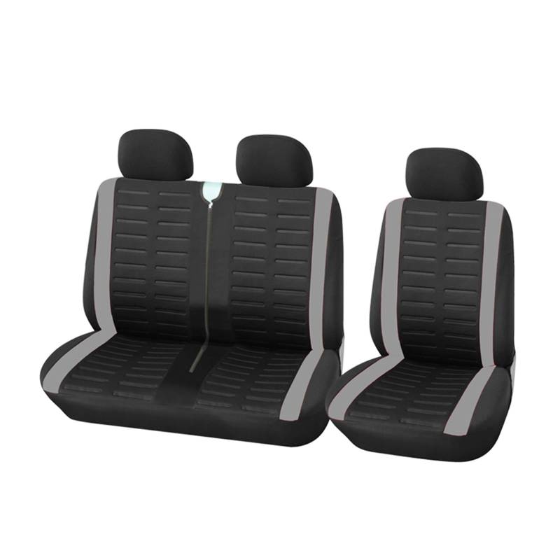 NITRIMS Autositzbezüge 2+1 Sitzbezüge Autositzbezug Transporter/Van Universal 2+1 Autositz LKW Innenraum Für FIAT Für Ducato Für Scudo Auto Sitzbezüge(Gray) von NITRIMS