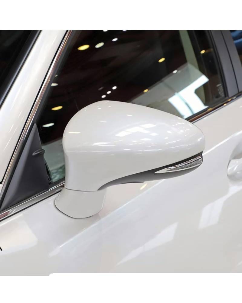 Auto Spiegelkappen Für Lexus CT200h 2011~2018 Umkehr Spiegel Abdeckung Rückspiegel Gehäuse Spiegel Shell Auto Zubehör Rückspiegelgehäuse(White Left) von NJHZBH