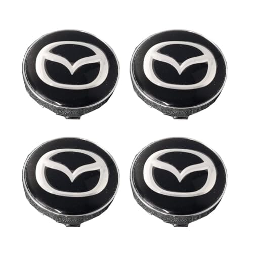 4 Stück Auto Radnabenkappen für Mazda 65mm,Nabendeckel Felgendeckel Nabenabdeckung Trim Schutz Kratzfest Wasserdicht Autozubehör,D von NJIVGYTA