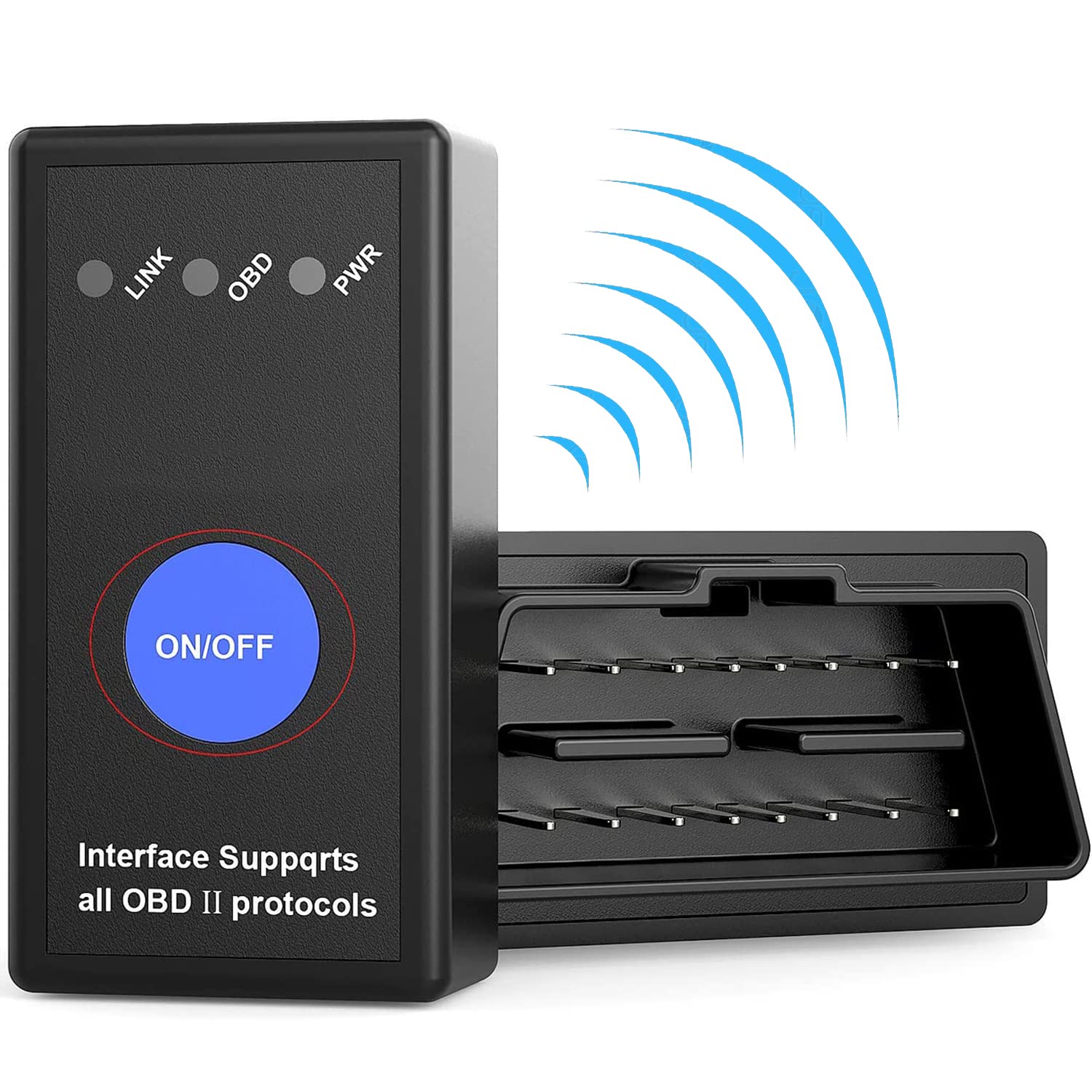 NK OBD II Bluetooth Diagnosegeapparaat - Voor Auto, mit ON/Off-Schalter, Trouble Detector, Verwenden, Bluetooth 4.0 (Kompatibel mit Android und iOS) von NK