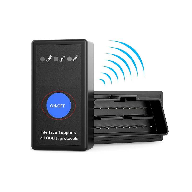 NK OBD II Bluetooth Diagnosegeapparaat - Voor Auto, mit ON/Off-Schalter, Trouble Detector, Verwenden, Bluetooth 4.0 (Kompatibel mit Android und iOS) von NK