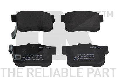 Nk Bremsbeläge hinten (Satz) [Hersteller-Nr. 229980] für Acura, Fiat, Honda, Mg, Rover, Suzuki von NK