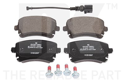 Nk Bremsbeläge hinten (Satz) inkl. VWK [Hersteller-Nr. 224764] für Audi, VW von NK