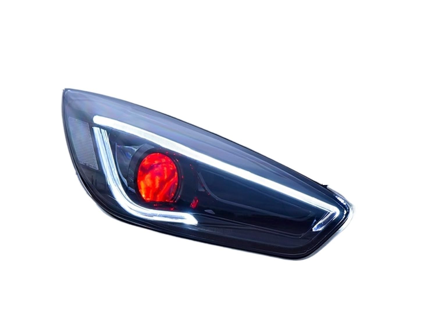 NKAVUNROL Headlight Assembly Compatible With Focus MK3.5 2014-2018 LED DRL LED Sequential Turn Signal Red demon eyes(LED Lamp) von NKAVUNROL