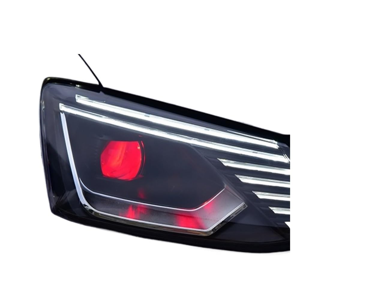 NKAVUNROL Headlight Assembly Compatible With VW Compatible With Jetta 2012-2018 LED DRL LED Sequential Turn Signal Demon Eyes(LED Lamp) von NKAVUNROL