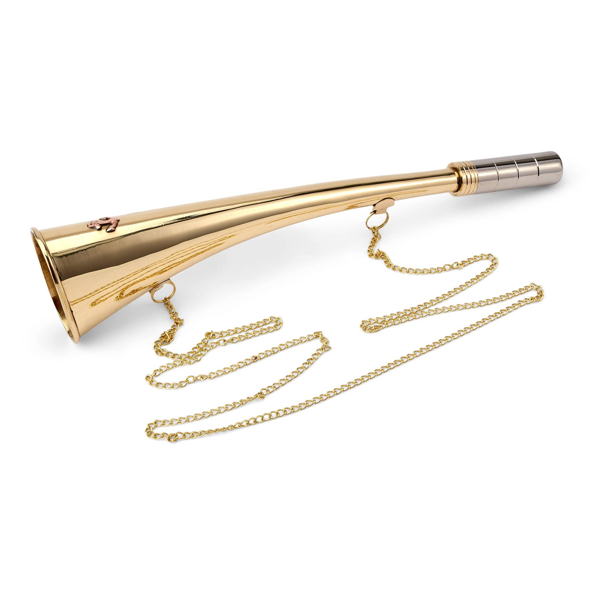 NKlaus 30cm Maritimes Nebelhorn Messing silber massiv mit Kette 30cm uthentischem Sound 11698 NKlaus 30cm Maritimes Nebelhorn Messing silber massiv mit Kette 30cm uthentischem Sound 11698 von NKlaus