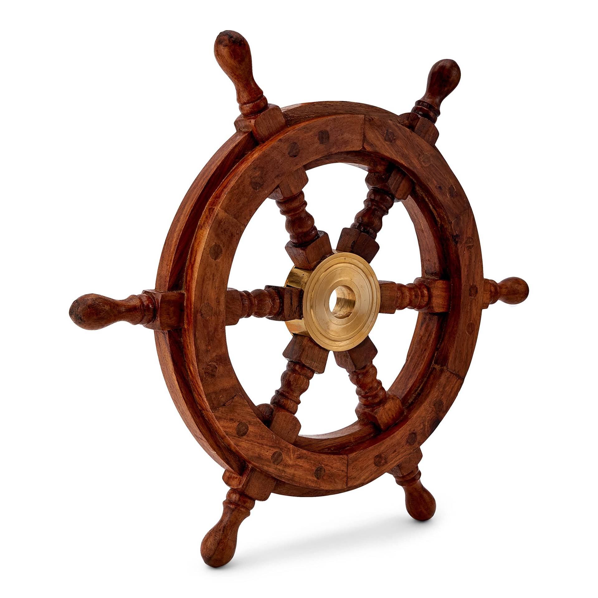 NKlaus 30cm Maritimes Steuerrad Holz mit Messingnabe Standard-Qualität Schiffsrad Deko 11740 NKlaus 30cm Maritimes Steuerrad Holz mit Messingnabe Standard-Qualität Schiffsrad Deko 11740 von NKlaus