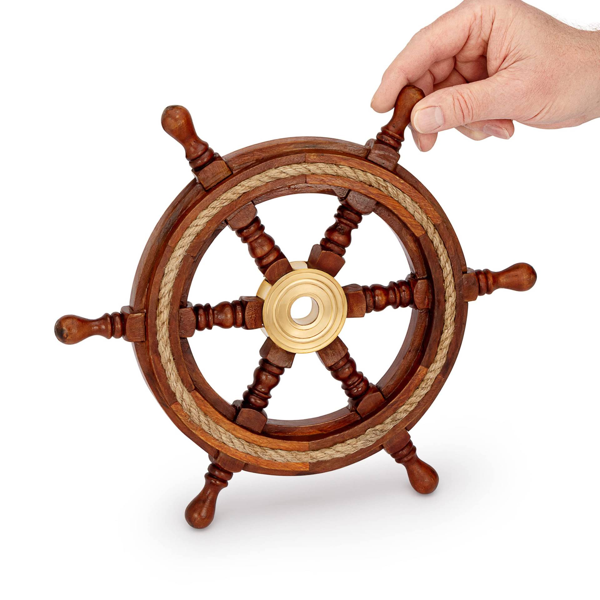 NKlaus 30cm Maritimes Steuerrad Holz mit Messingnabe Standard-Qualität Schiffsrad Deko 11741 NKlaus 30cm Maritimes Steuerrad Holz mit Messingnabe Standard-Qualität Schiffsrad Deko 11741 von NKlaus