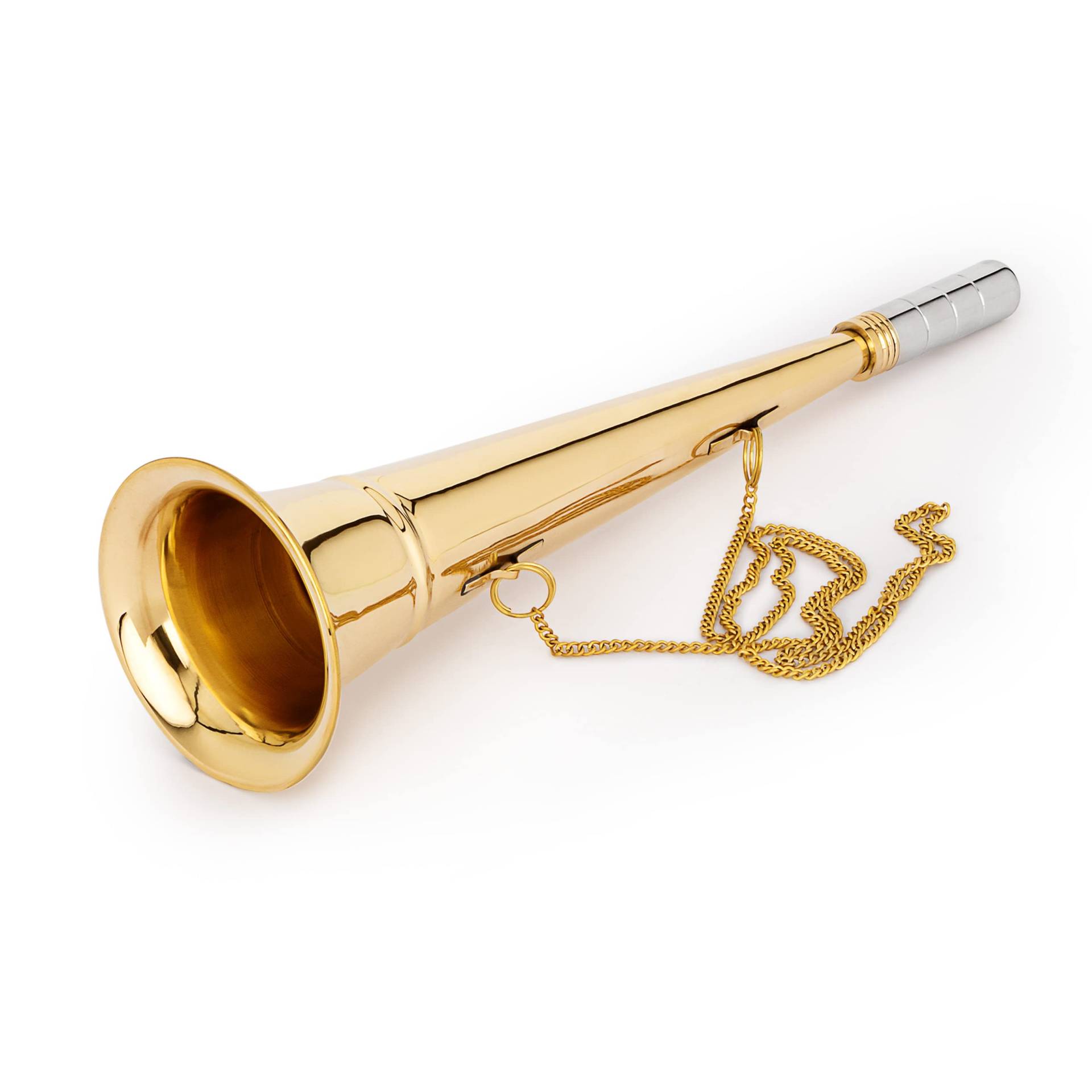 NKlaus Maritimes Nebelhorn Ø: 9,5cm Messing silber massiv mit Kette uthentischem Sound 11699 NKlaus Maritimes Nebelhorn Ø: 9,5cm Messing silber massiv mit Kette uthentischem Sound 11699 von NKlaus