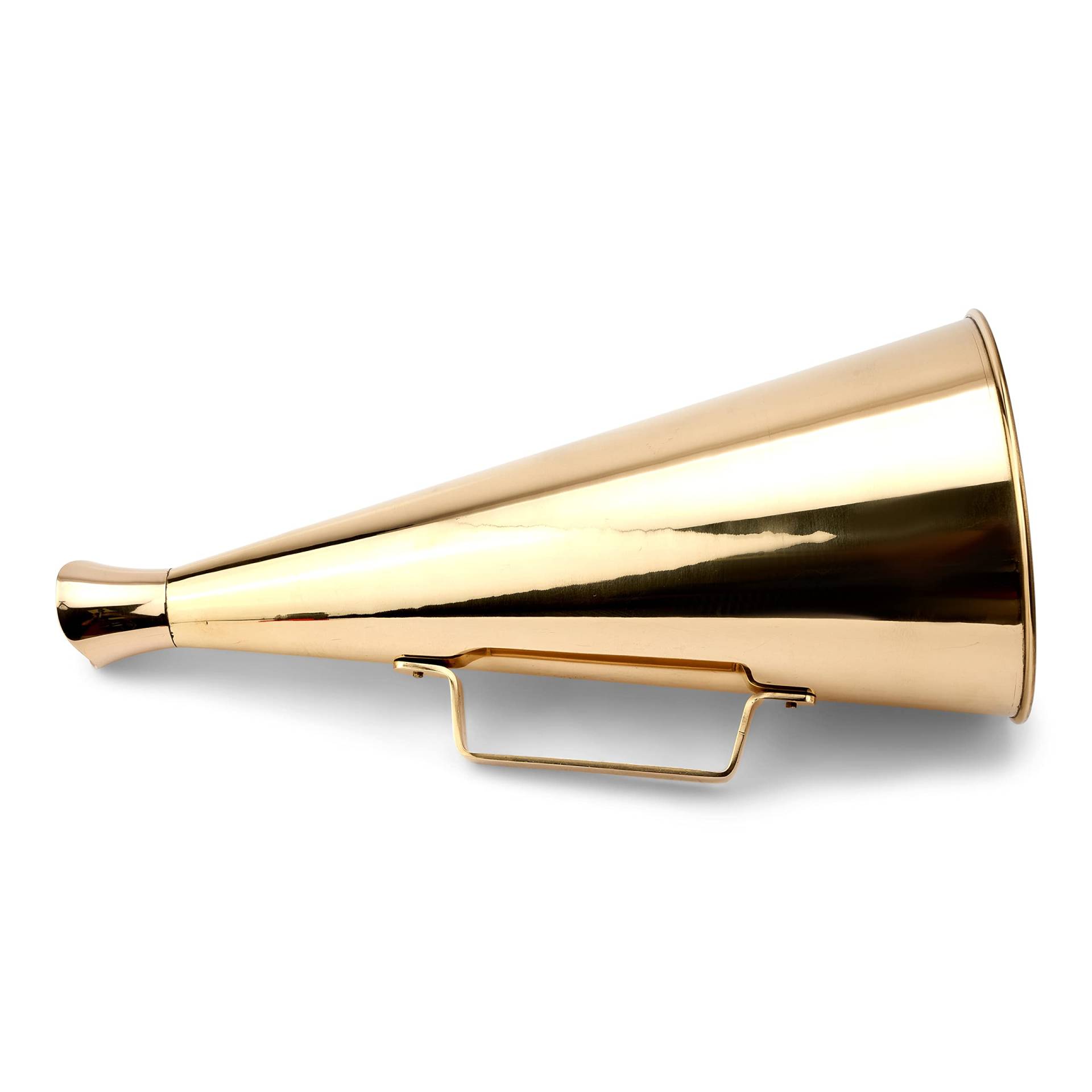 NKlaus Megaphone maritim Messing massiv gold 36cm lang Sprachrohr antik Stil Nebelhorn 11700 von NKlaus