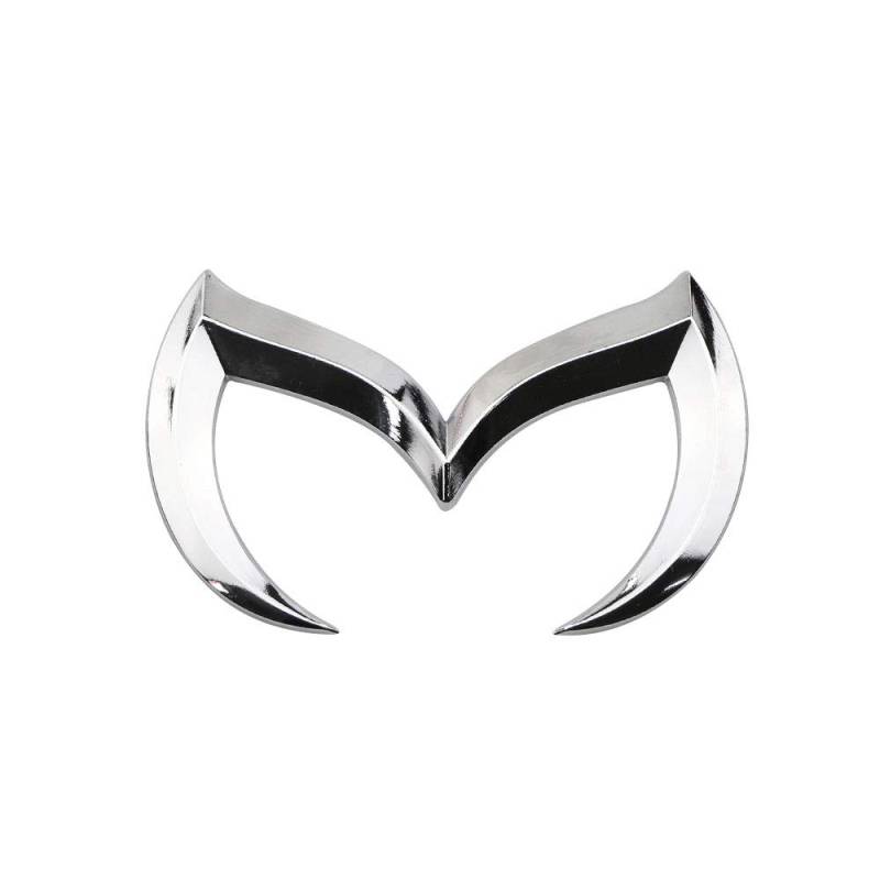 NLLeZ 1 stück Auto Edelstahl Auto Styling Auto Emblem 3D Aufkleber Logo Aufkleber für Mazda 2 3 6 CX5 CX6 Axela Atenza Zubehör (Farbe : Silber-) von NLLeZ