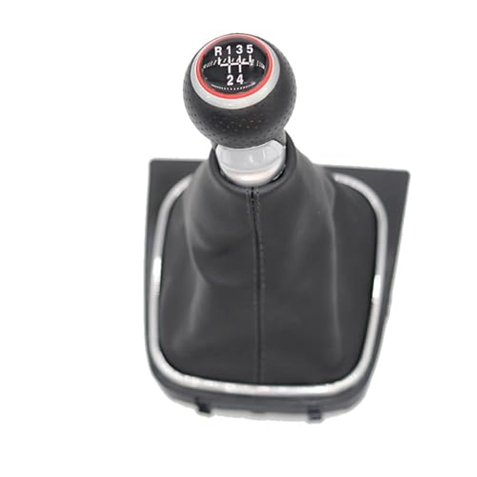 Schalthebelabdeckung fürs Auto Für VW für Golf 6 MK5 MK6 für Jetta 2005-2014 12MM 5/6 Gang Leder Auto Schaltknauf Konb Gamasche Schaltknauf Schalthebelmanschette(‎R12345 Black Line) von NLNGNZBZTP