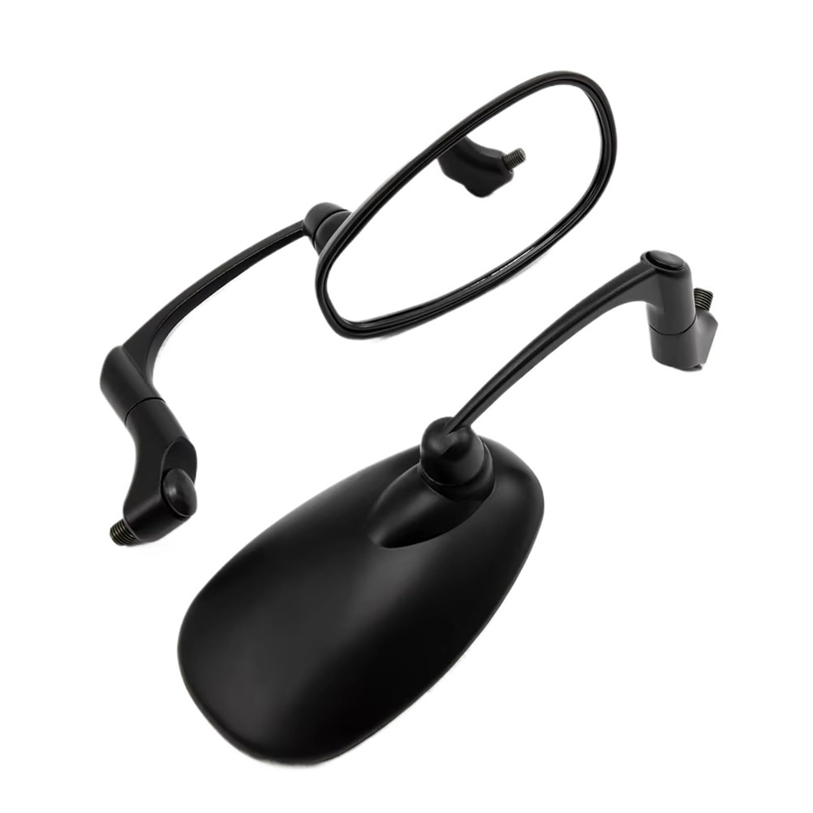 Motorrad-Rückspiegel Für GN125 8mm 10mm Motorrad L-Bar Runde Rearview Außenspiegel Schwarz Chrom Motorcycle Rear View Mirror(Black) von NLNKZTZGEA