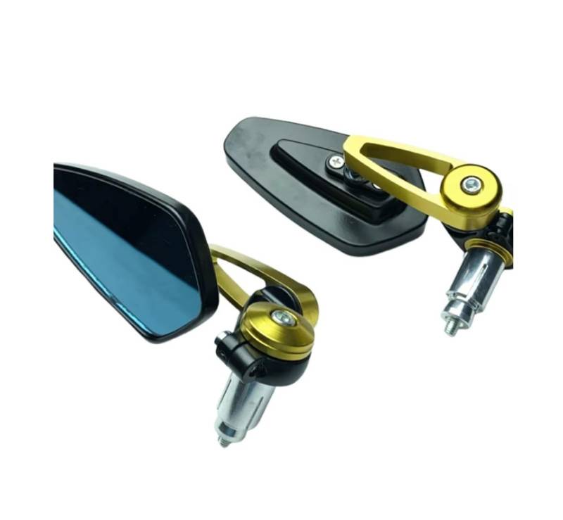 Motorrad-Rückspiegel Für Yamaha 7/8 "22mm Universal Motorrad Rearview Außenspiegel Roller Bar End Lenker Spiegel Zubehör Motorcycle Rear View Mirror(Gold) von NLNKZTZGEA