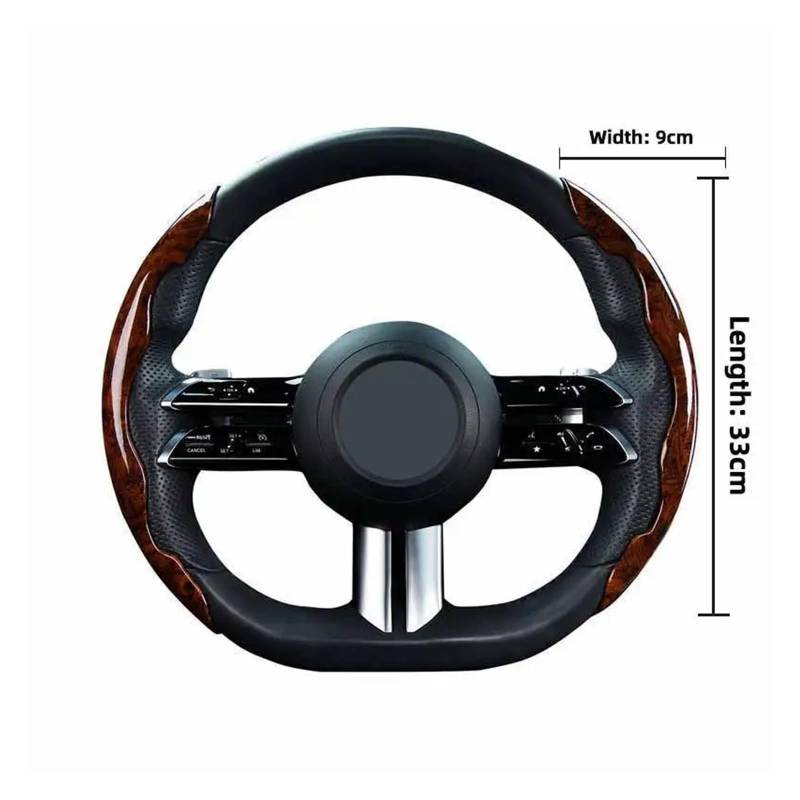 Auto Lenkradabdeckung 1 Paar Aufsteckbare Auto-Lenkradabdeckung Universelles Auto-Anti-Rutsch-Zubehör Lenkradabdeckung Aus Holzmaserung Und Carbon-Wildleder Lenkradbezug Fürs Auto(Yellow) von NLNPFGHVZY