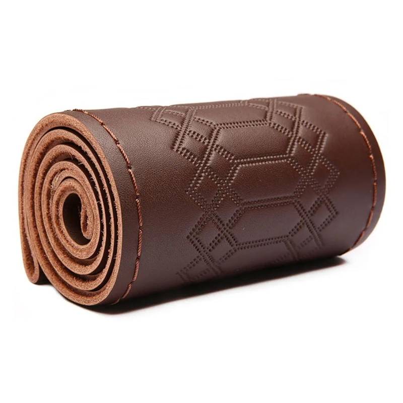 Auto Lenkradabdeckung 15 Zoll 38 cm Leder Braid Auto Lenkrad Abdeckung Anti-Slip Lenkrad Lenkradbezug Fürs Auto(2-Dark Brown) von NLNPFGHVZY