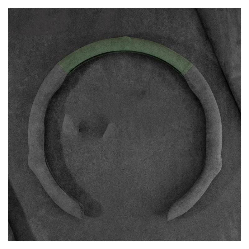 Auto Lenkradabdeckung 5D Auto Lenkradbezug Perforiertes Leder Wildleder rutschfest Atmungsaktiv Universal Lenkrad Lenkradbezug Fürs Auto(Suede Green Grey) von NLNPFGHVZY