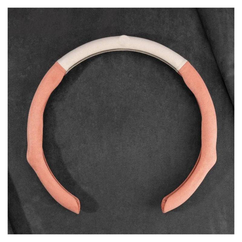 Auto Lenkradabdeckung 5D Auto Lenkradbezug Perforiertes Leder Wildleder rutschfest Atmungsaktiv Universal Lenkrad Lenkradbezug Fürs Auto(Suede White pink) von NLNPFGHVZY