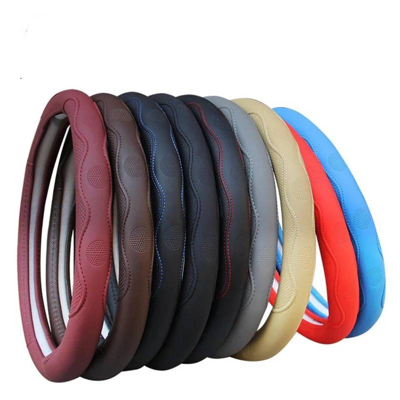 Auto Lenkradabdeckung Auto Lenkrad Abdeckung Universal Volant Geflecht Auf Die Lenkrad Nicht-Slip Funda Volante Auto Lenkradbezug Fürs Auto(Black-Red line) von NLNPFGHVZY