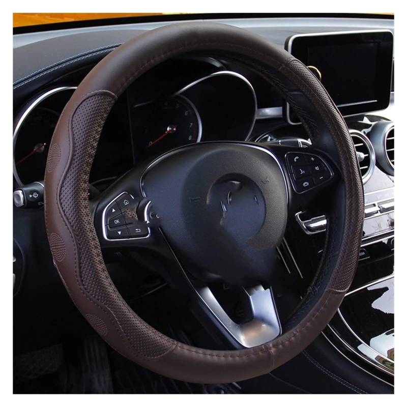 Auto Lenkradabdeckung Auto Lenkrad Abdeckung Universal Volant Geflecht Auf Die Lenkrad Nicht-Slip Funda Volante Auto Lenkradbezug Fürs Auto(Brown) von NLNPFGHVZY