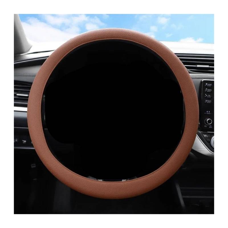 Auto Lenkradabdeckung Auto-Lenkradbezug Aus Silikon Auto-Dekoration Zubehör Sommer Universell Elastisch Textur Weich Mehrfarbig Lenkradbezug Fürs Auto(Brown) von NLNPFGHVZY
