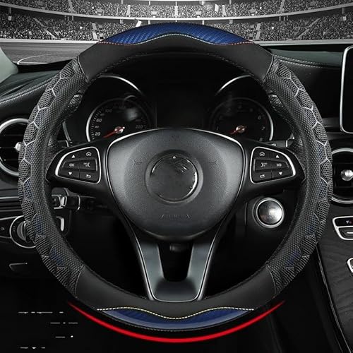 Auto Lenkradabdeckung Auto-Lenkradbezug-Griff Mit 3D-Waben-Anti-Rutsch-Design Universell 14.5–15 Zoll Lenkradbezug Fürs Auto(Blue Circle) von NLNPFGHVZY