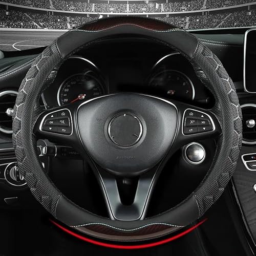 Auto Lenkradabdeckung Auto-Lenkradbezug-Griff Mit 3D-Waben-Anti-Rutsch-Design Universell 14.5–15 Zoll Lenkradbezug Fürs Auto(Brown Circle) von NLNPFGHVZY
