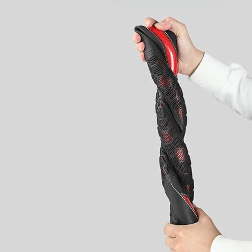 Auto Lenkradabdeckung Auto-Lenkradbezug-Griff Mit 3D-Waben-Anti-Rutsch-Design Universell 14.5–15 Zoll Lenkradbezug Fürs Auto(Red D Shape) von NLNPFGHVZY