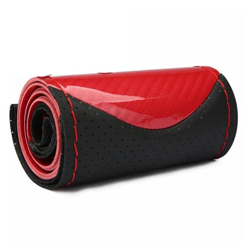 Auto Lenkradabdeckung Crystal Carbon Fiber Sports Handgenähte Lenkradabdeckung Auto-Radabdeckung Rutschfestes Ledergeflecht Für Das Lenkrad Lenkradbezug Fürs Auto(Red) von NLNPFGHVZY