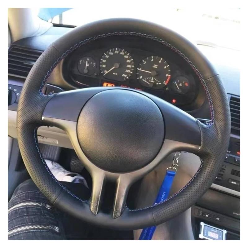 Auto Lenkradabdeckung Für 3er E46 2000-2006 Für 5er E39 2000-2003 E53 Für X5 2003 Z3 E36 Auto-Lenkradabdeckung Aus Mikrofaser-Leder Lenkradbezug Fürs Auto(Light Blue Thread) von NLNPFGHVZY