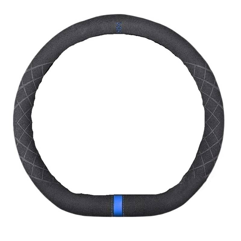 Auto Lenkradabdeckung Für BYD Drehen Pelz Lenkrad Abdeckung Song Pro Qin Plus Han Ev Tang Dmi Yuan F3 Delphin Dünne Auto Griff Abdeckung Lenkradbezug Fürs Auto(Type D Blue) von NLNPFGHVZY