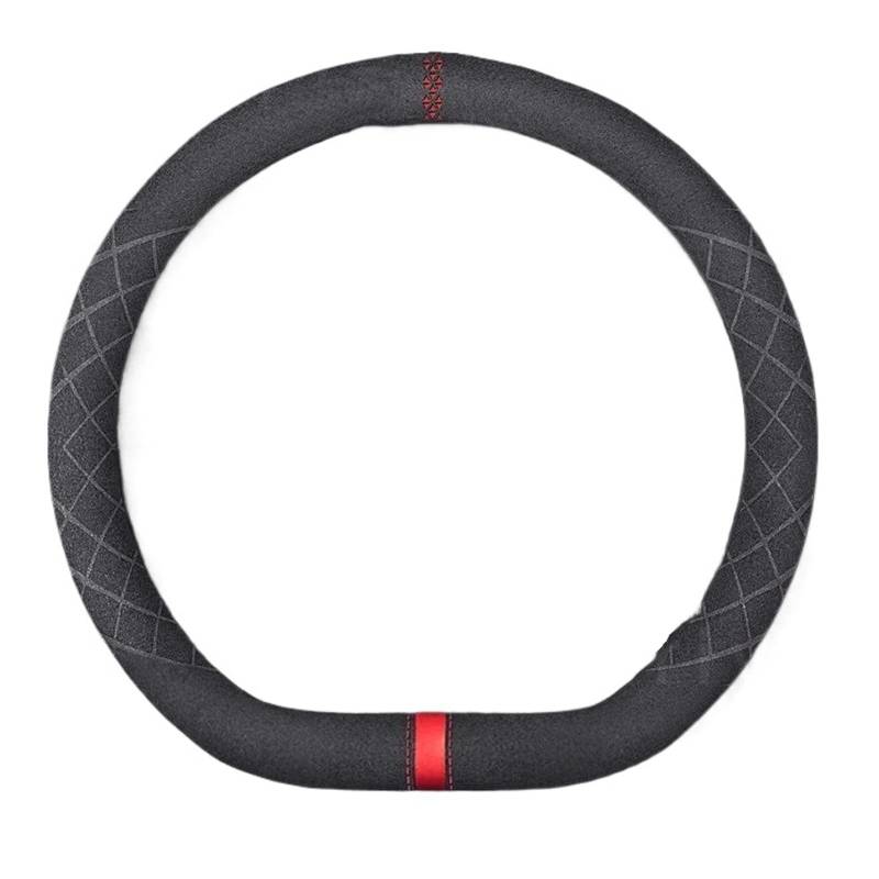 Auto Lenkradabdeckung Für BYD Drehen Pelz Lenkrad Abdeckung Song Pro Qin Plus Han Ev Tang Dmi Yuan F3 Delphin Dünne Auto Griff Abdeckung Lenkradbezug Fürs Auto(Type D Red) von NLNPFGHVZY