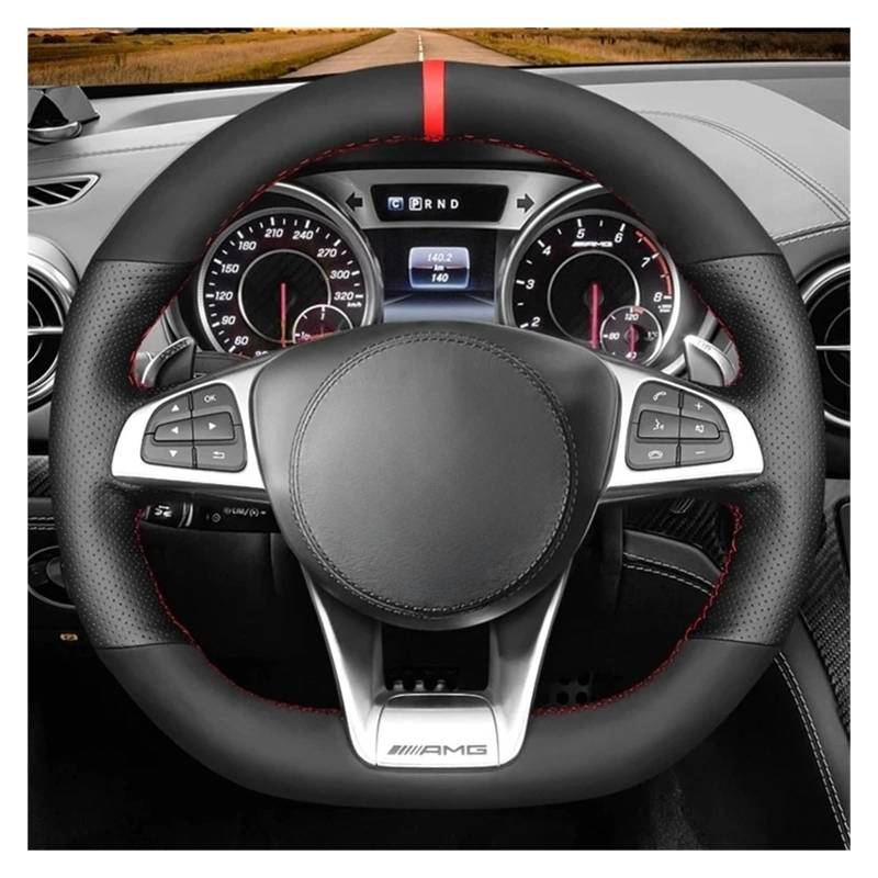 Auto Lenkradabdeckung Für Benz A 45 Für AMG C 43 63 A-Klasse Für CLA 45 S-Klasse S500 Autolenkradabdeckung Rutschfestes Wildledergeflecht Lenkradbezug Fürs Auto(Style 2) von NLNPFGHVZY