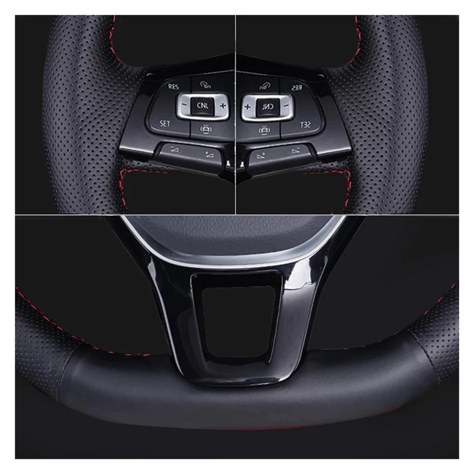 Auto Lenkradabdeckung Für Benz Für Smart 451 Für Fortwo 2009-2015 Maßgeschneiderte Schwarze Auto-Lenkrad-Geflechtabdeckung Handnähendes Mikrofaserleder Lenkradbezug Fürs Auto(3 Colors Thread) von NLNPFGHVZY