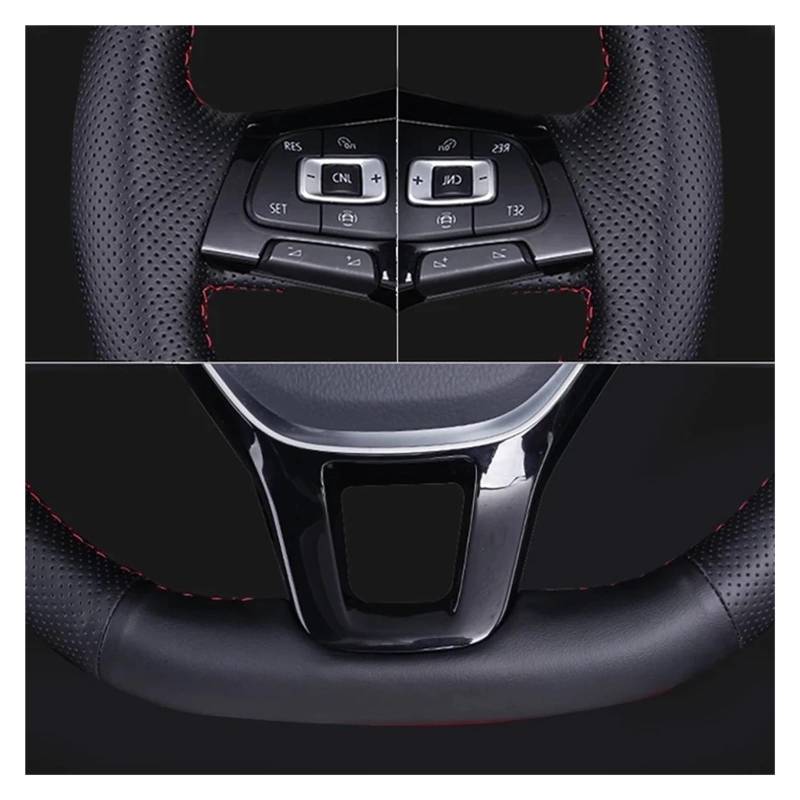 Auto Lenkradabdeckung Für Benz Für Smart 451 Für Fortwo 2009-2015 Maßgeschneiderte Schwarze Auto-Lenkrad-Geflechtabdeckung Handnähendes Mikrofaserleder Lenkradbezug Fürs Auto(3 Colors Thread) von NLNPFGHVZY