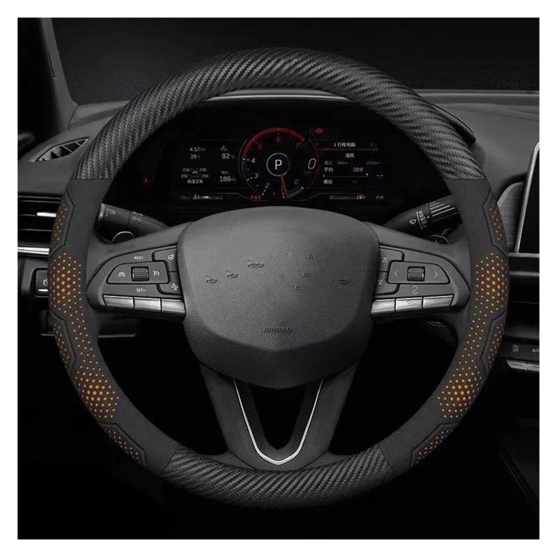 Auto Lenkradabdeckung Für Cadillac CT4 CT5 CT6 Für XT4 Für XT5 Für XT6 ATS BLS Cts EXT SLR SLS STS XLR Für Escalade SRX Auto Auto Lenkrad Abdeckung Lenkradbezug Fürs Auto(The Carbon Orange) von NLNPFGHVZY
