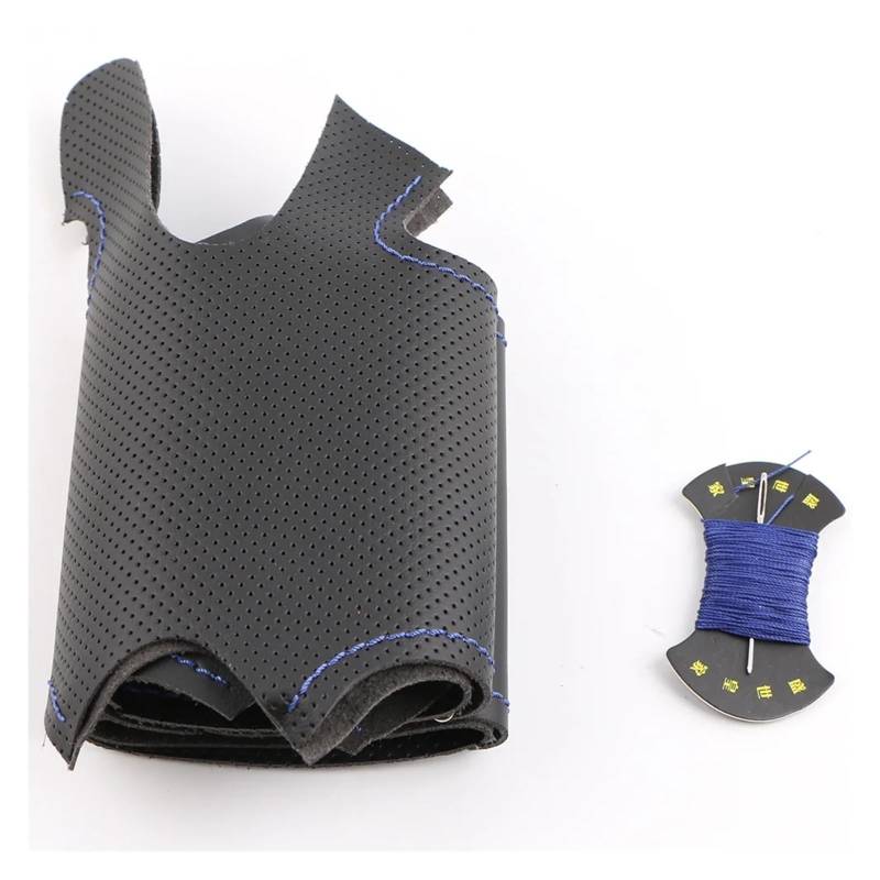 Auto Lenkradabdeckung Für Ford Für Fiesta 2008-2013 Für Ecosport 2013-2016 Schwarzes Ledergeflecht Für Lenkrad Autolenkradabdeckung Lenkradbezug Fürs Auto(Blue Thread) von NLNPFGHVZY